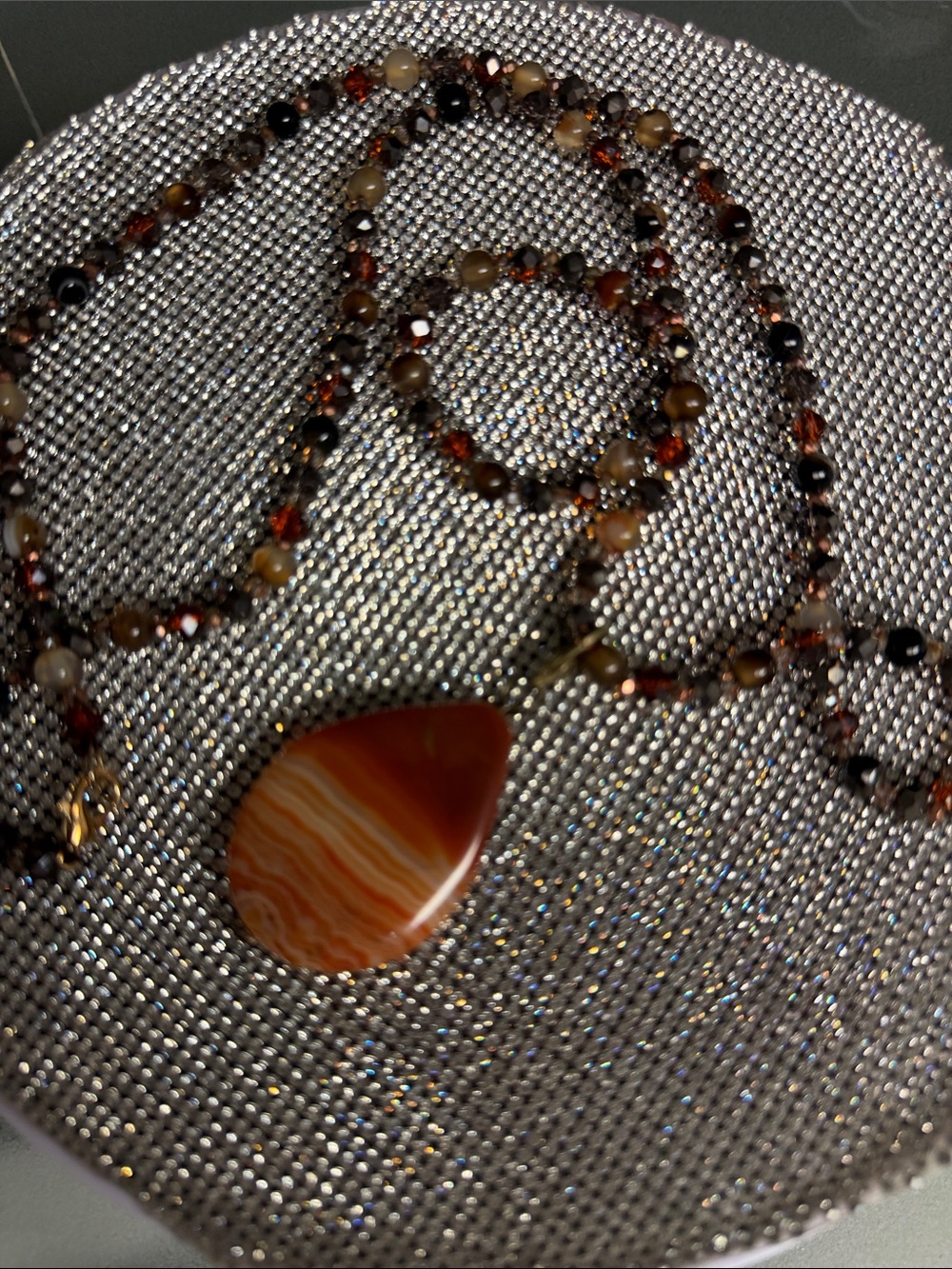 Agate - Cornelian Teardrop Pendant Necklace - 🆕